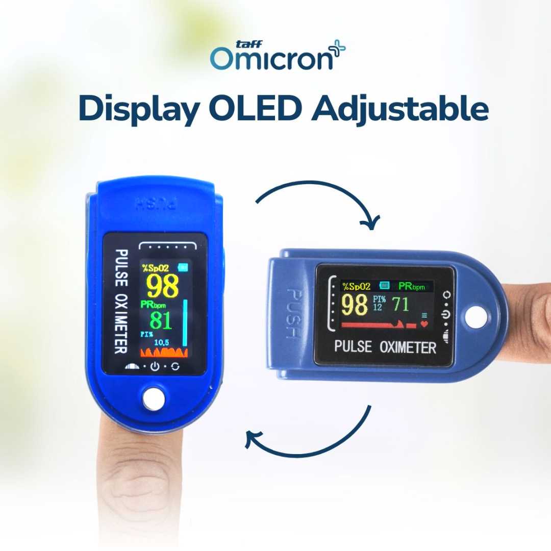 TaffOmicron Fingertip Pulse Oximeter Alat Ukur Saturasi Oksigen Darah - LK88 - Gambar 5
