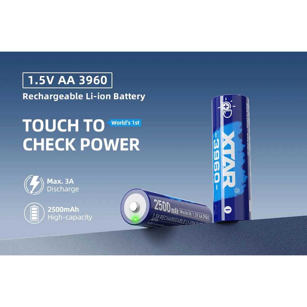 Jual XTAR Baterai Isi Ulang AA Recharge Li-Ion Button Top 2500