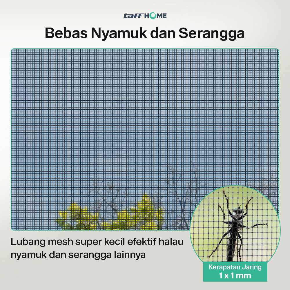 TaffHOME Kasa Nyamuk Jaring Jendela DIY Mosquito Net PP Nano 20 Mesh - AW15 - Gambar 2