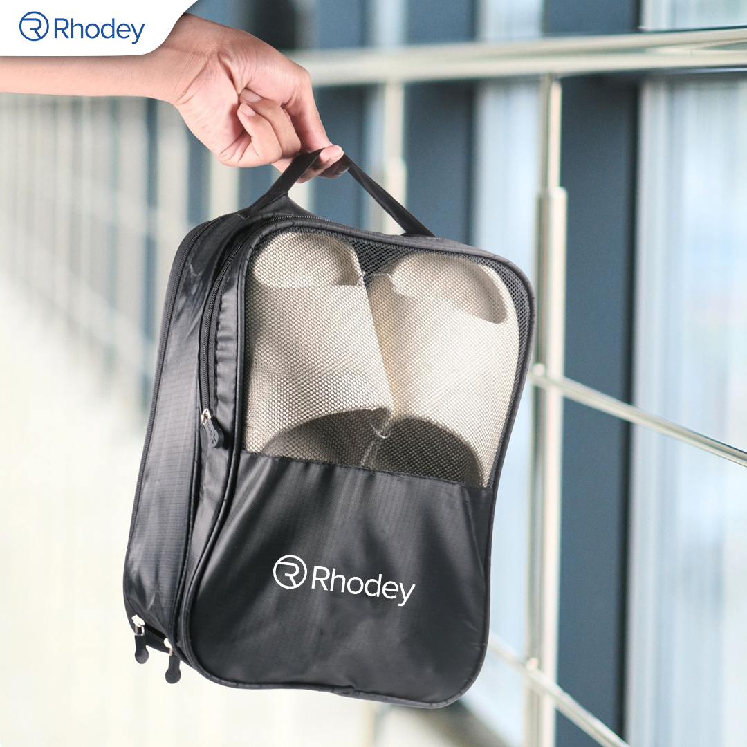 Rhodey Tas Sepatu 3 Layer Travel Organizer Shoes Bag Nylon Mesh Oxford - LK-20