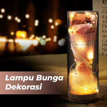 AINYROS Lampu Bunga Dekorasi LED Eternal Flower Dome Glass Cover - AN2185