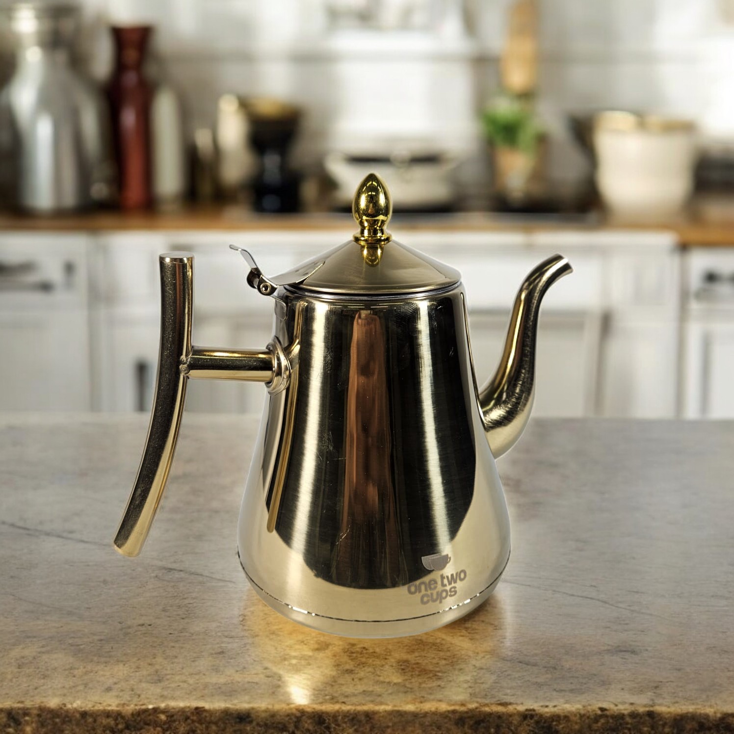 One Two Cups Teko Air Panas Teh Kopi Kettle Teapot 1.3L with Filter - HS4012