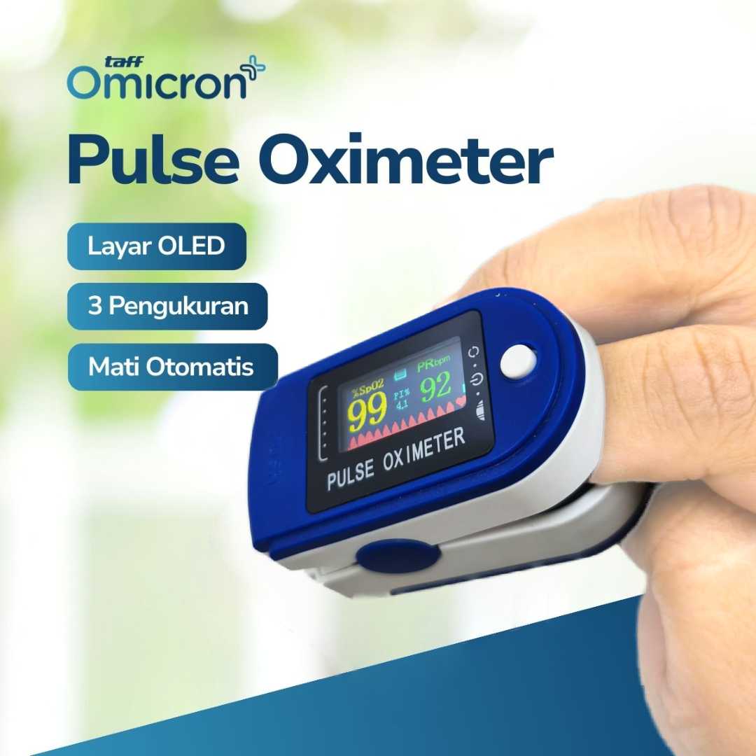 TaffOmicron Fingertip Pulse Oximeter Alat Ukur Saturasi Oksigen Darah - LK88