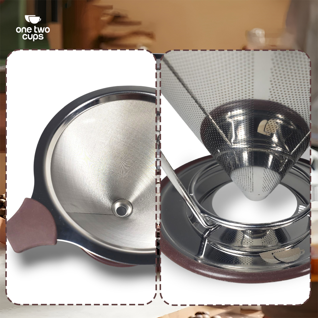 One Two Cups Saringan Kopi Stainless Steel Filter V60 Large - F-412