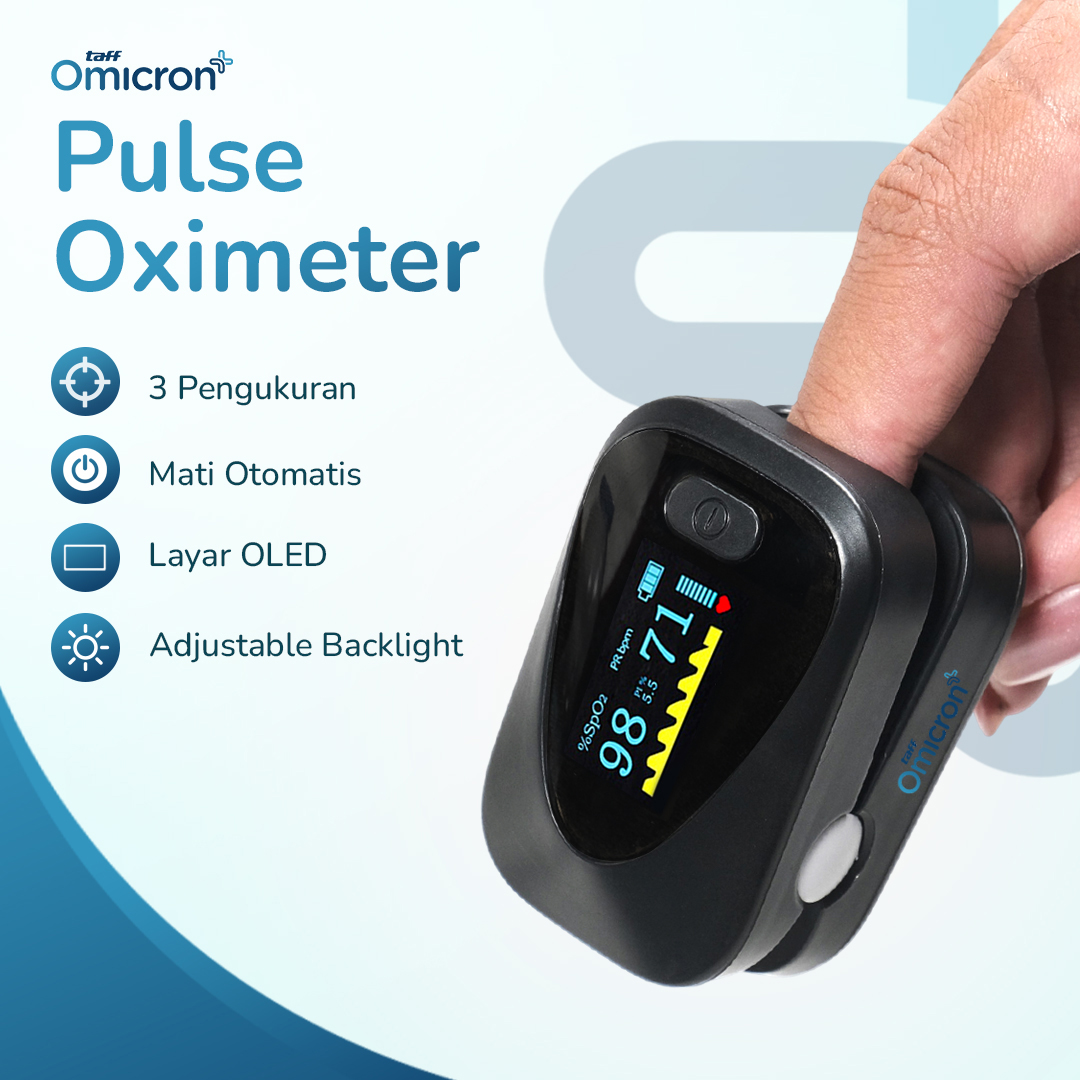TaffOmicron Fingertip Pulse Oximeter Alat Ukur Saturasi Oksigen Darah - PO-C6AO
