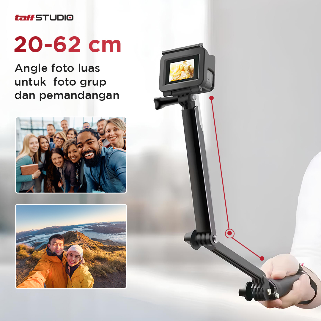 TaffSTUDIO Tripod Mini Kamera Portable Monopod for Action Cam 62cm - VS77