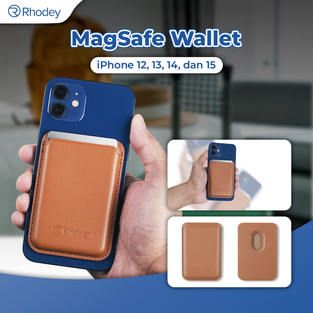 Rhodey Dompet Kartu Magnetic Card Holder MagSafe PU Leather for iPhone - WM-95