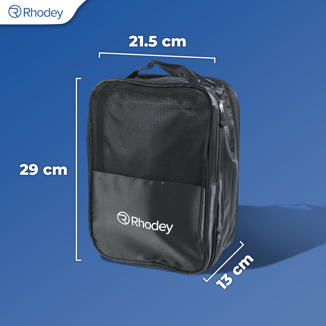 Rhodey Tas Sepatu 3 Layer Travel Organizer Shoes Bag Nylon Mesh Oxford - LK-20