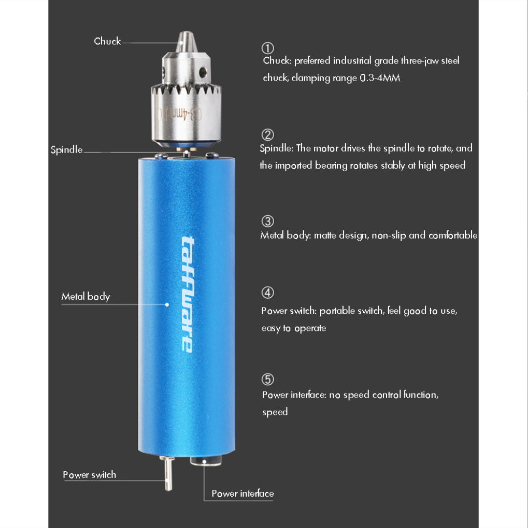 HERCTOOLS Bor Listrik Mini Grinder Alat Ukir Multifungsi 12000 RPM - X70200