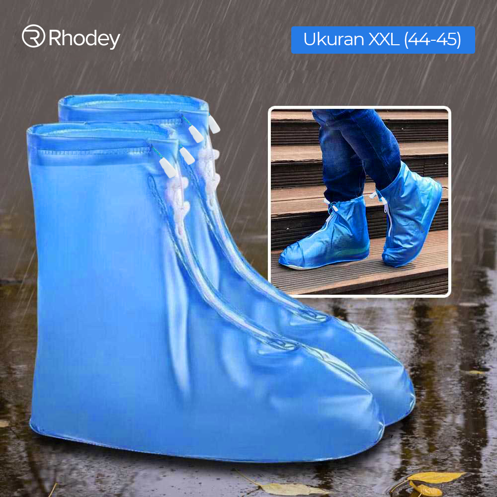 Rhodey Jas Hujan Sepatu Anti Air Rain Shoe Cover PVC Zipper - F-250