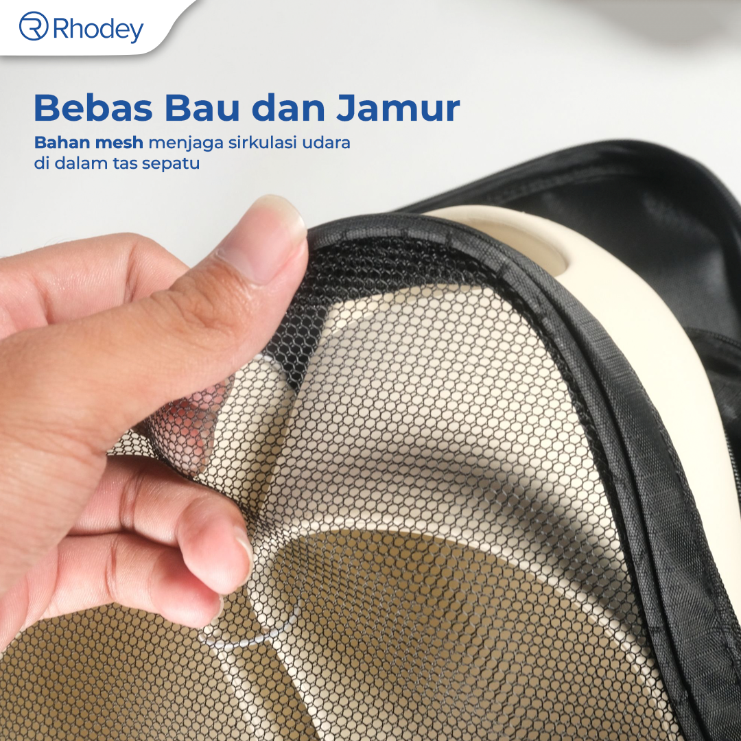 Rhodey Tas Sepatu 3 Layer Travel Organizer Shoes Bag Nylon Mesh Oxford - LK-20