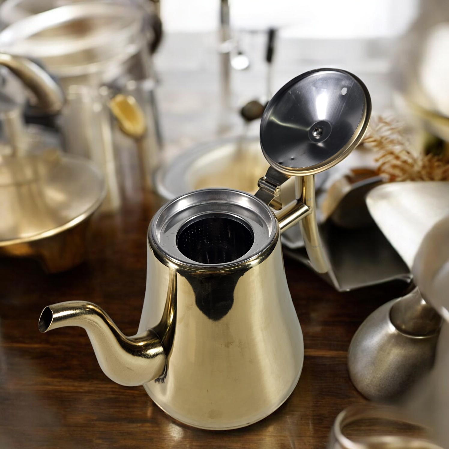 One Two Cups Teko Air Panas Teh Kopi Kettle Teapot 1.3L with Filter - HS4012