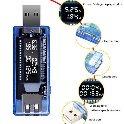 KEWEISI USB Detektor Pengukur Tegangan Voltase dan Baterai Tester - KWS-V20