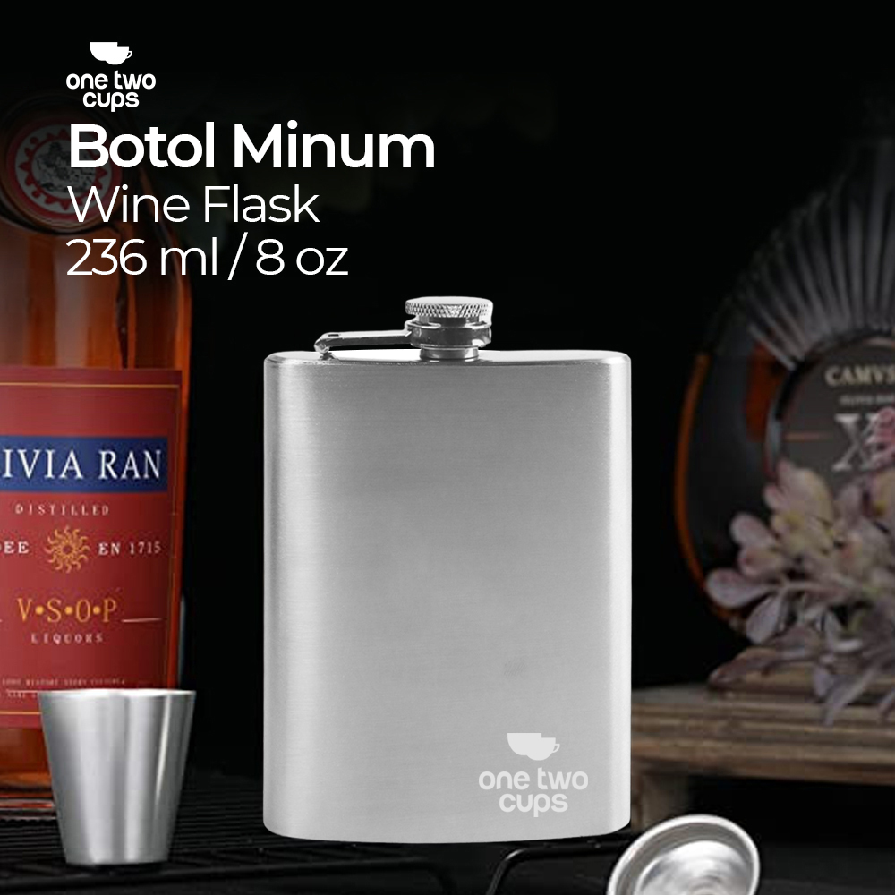 One Two Cups Hip Flask Botol Minum Pocket Bir Stainless Steel 201 8oz - MS351