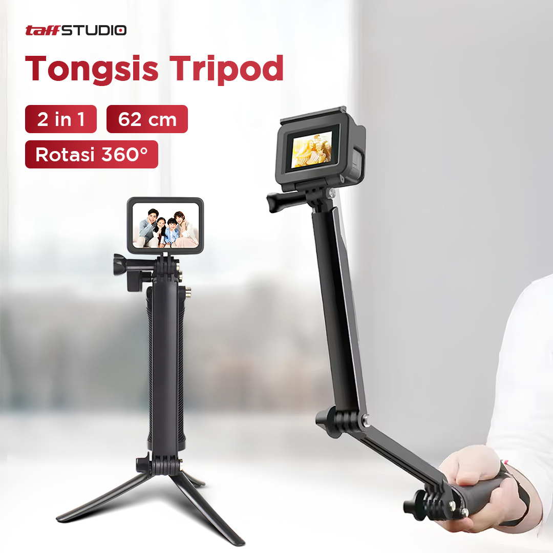 TaffSTUDIO Tripod Mini Kamera Portable Monopod for Action Cam 62cm - VS77