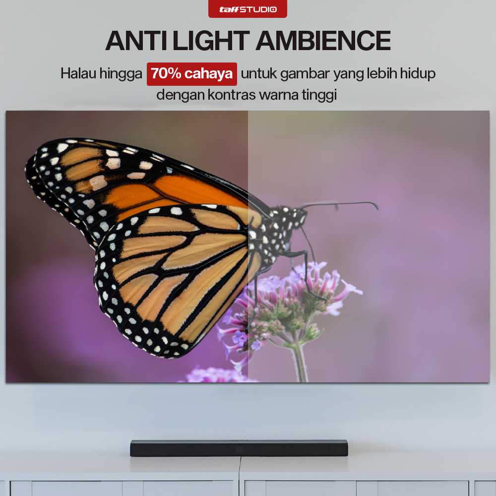TaffSTUDIO Kain Layar Proyektor Anti-Light Ambient Screen Curtain 16:9 - L21 - Gambar 2
