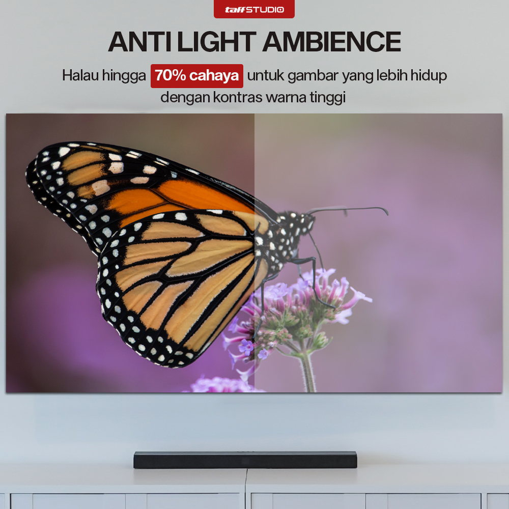 TaffSTUDIO Kain Layar Proyektor Anti-Light Ambient Screen Curtain 16:9 - L21