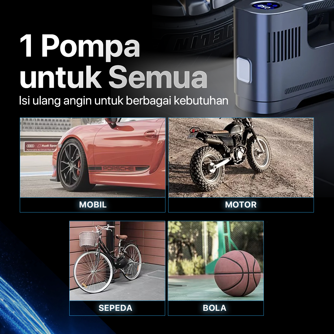 SUITU Pompa Ban Elektrik Digital Tire Inflator Cigarette Plug 150 PSI - S15