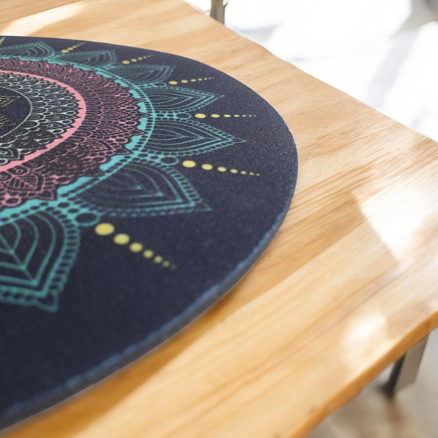 Comfast Mouse Pad Bulat Anti Slip Vintage Bohemian 200x200x3mm
