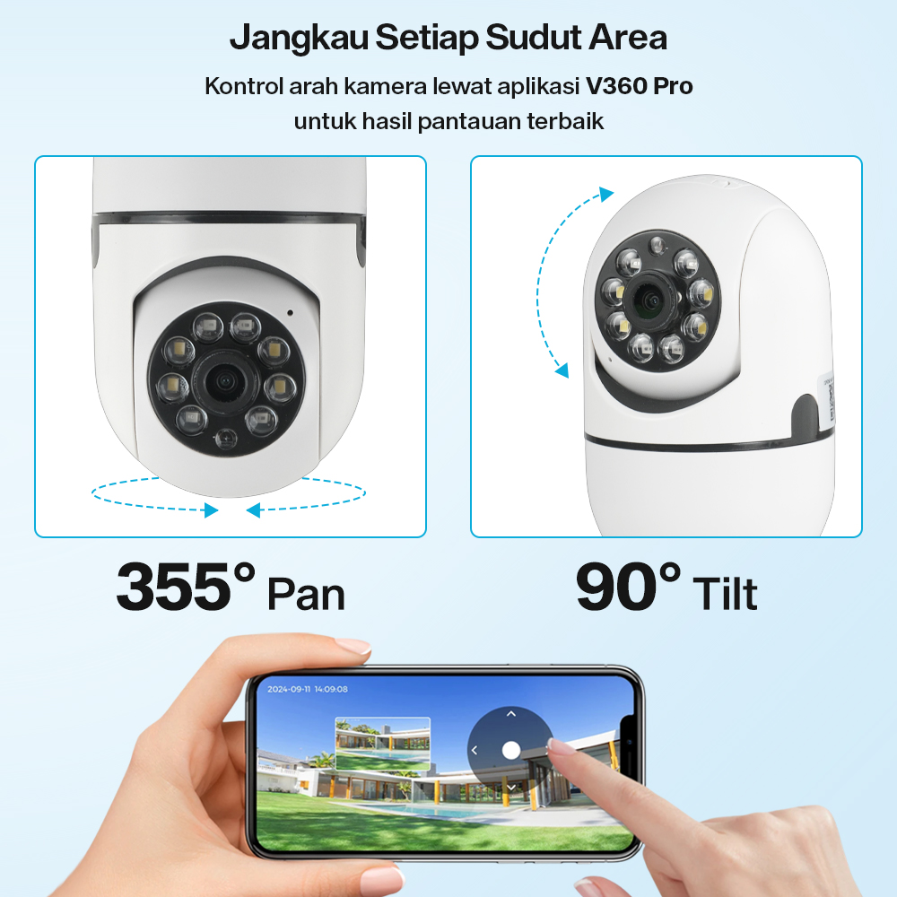 YILOT Kamera CCTV Bohlam WiFi IP Camera IR Motion Sensor E27 2MP 1080P - YS-2303