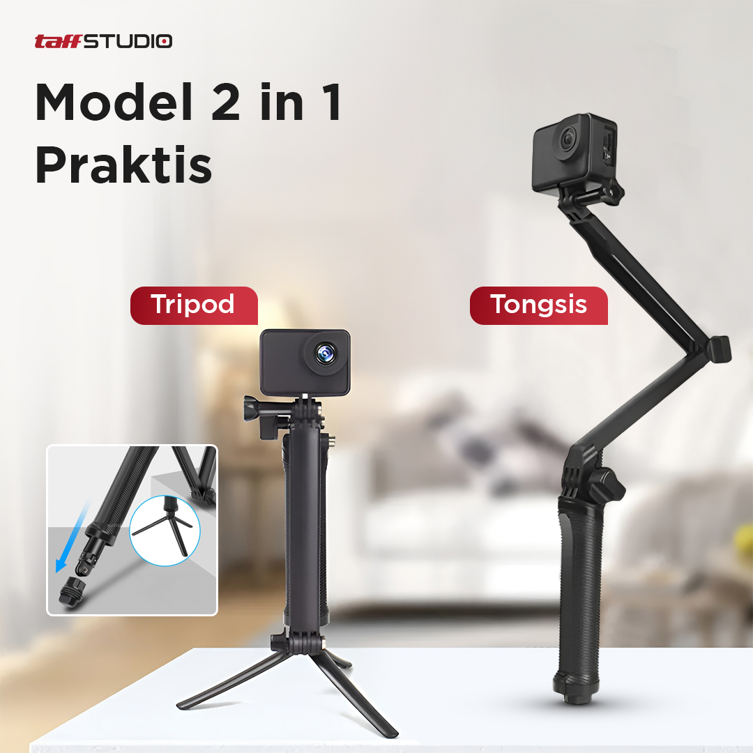 TaffSTUDIO Tripod Mini Kamera Portable Monopod for Action Cam 62cm - VS77