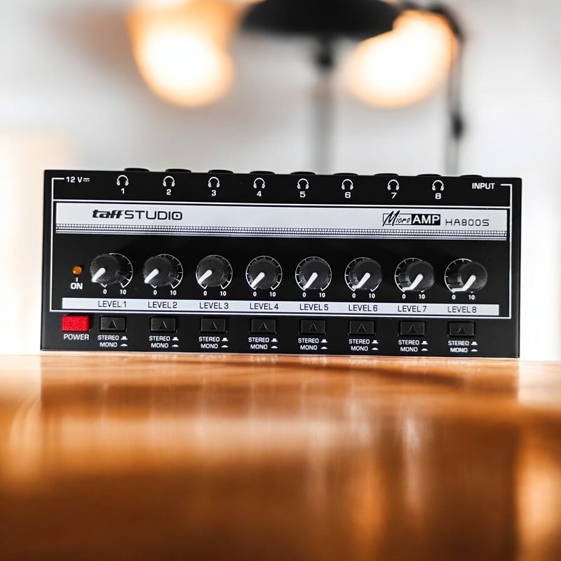 Micro Audio Amplifier Headphone Splitter 8 Channel Stereo Mono Control - HA800S