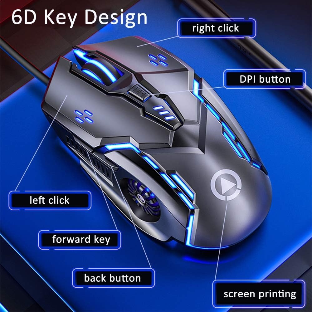 YINDIAO Mouse Gaming LED RGB 3200 DPI Silent Version - G5