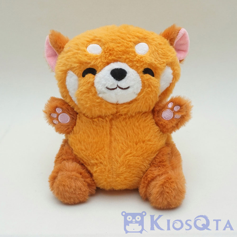 boneka red panda raccoon rakun coklat orange duduk small
