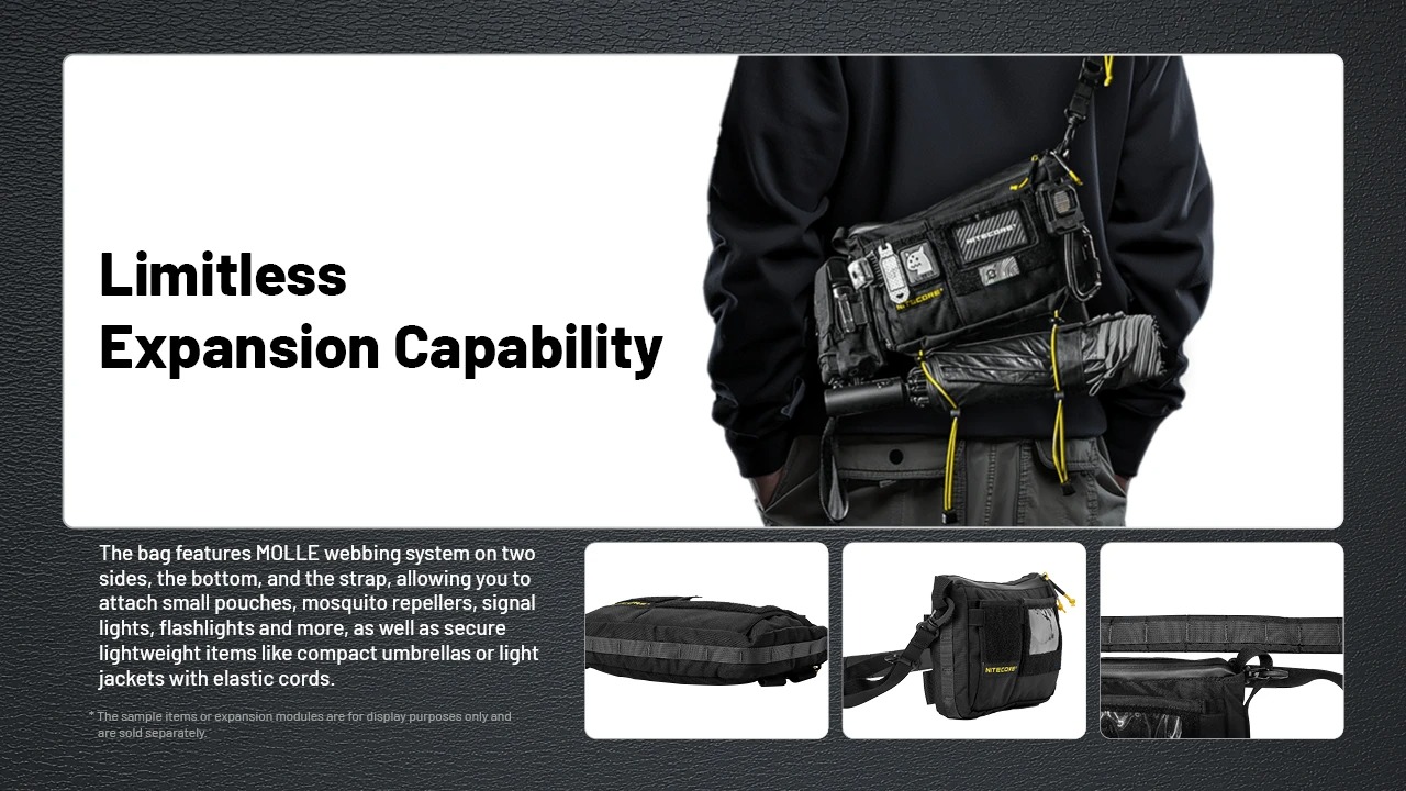 Nitecore Tas Sling Bag Modular Multifungsi Lightweight 500D Nylon - SLB08