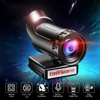 Taffware Webcam Desktop PC Laptop Rotatable 4K with Microphone - EL380