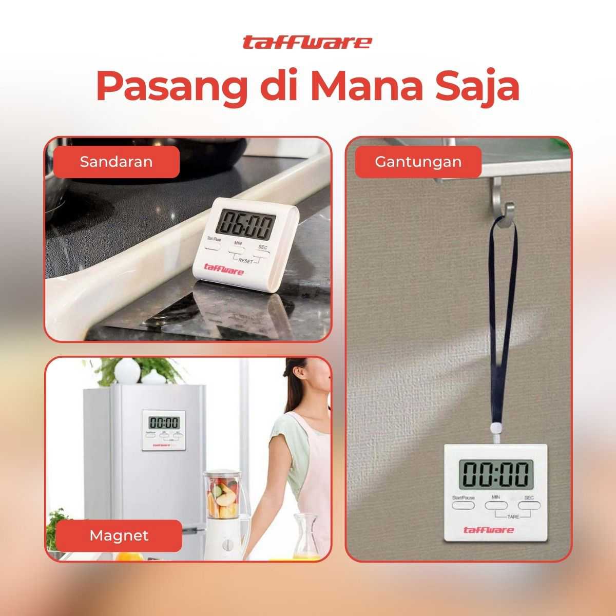 Taffware Timer Masak Dapur Countdown Digital Alarm Clock - T10 - Gambar 3