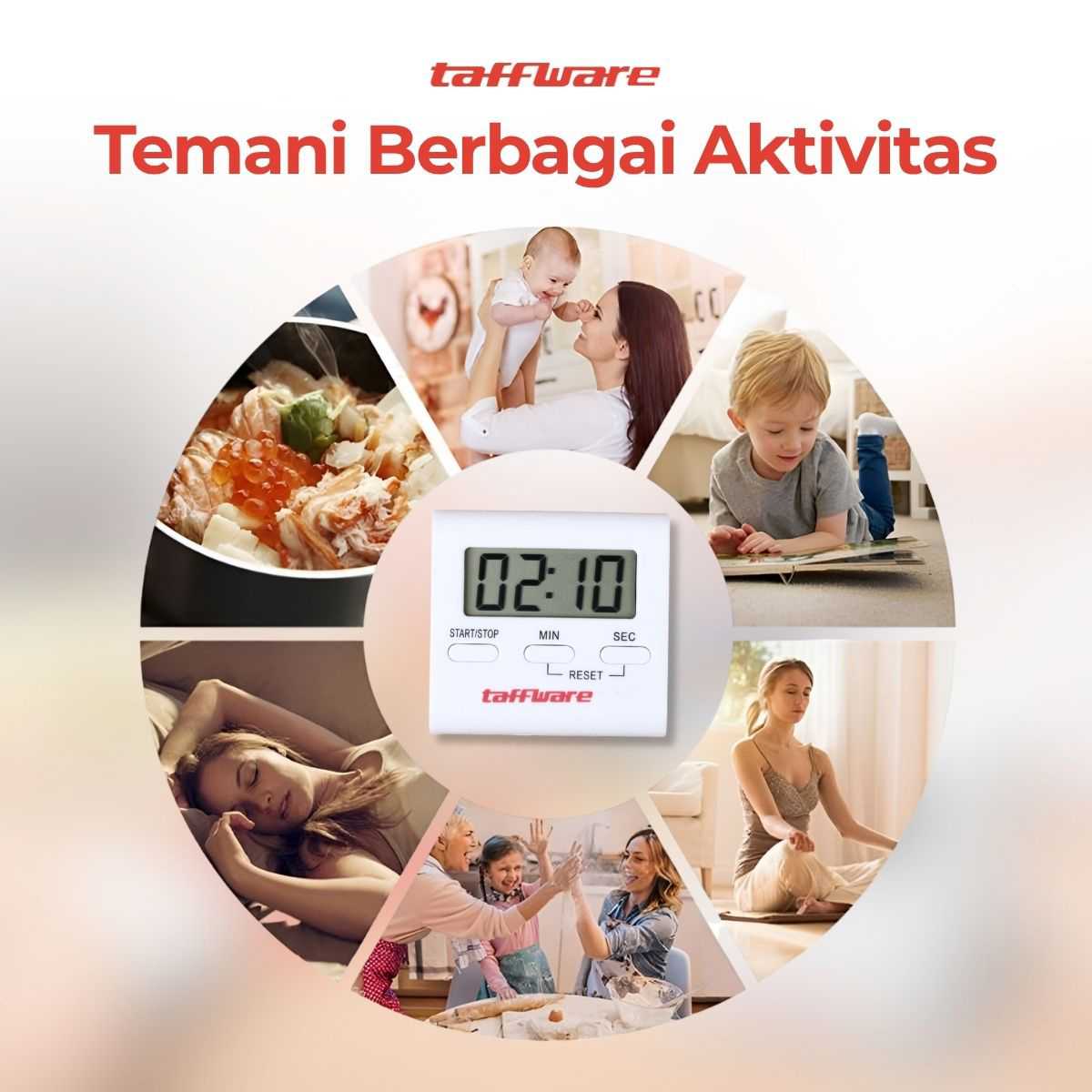 Taffware Timer Masak Dapur Countdown Digital Alarm Clock - T10 - Gambar 5
