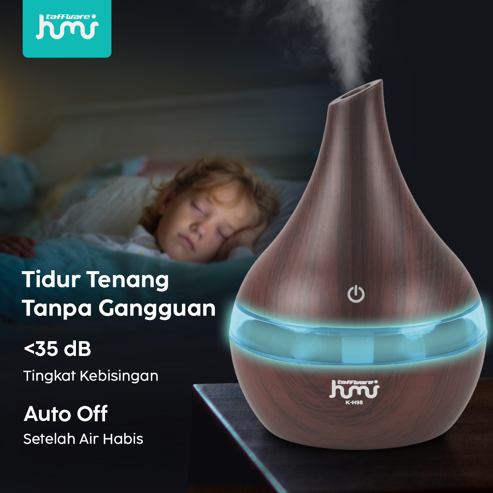 Taffware HUMI Air Humidifier Mini Ultrasonic Wood Grain 300ml - K-H98