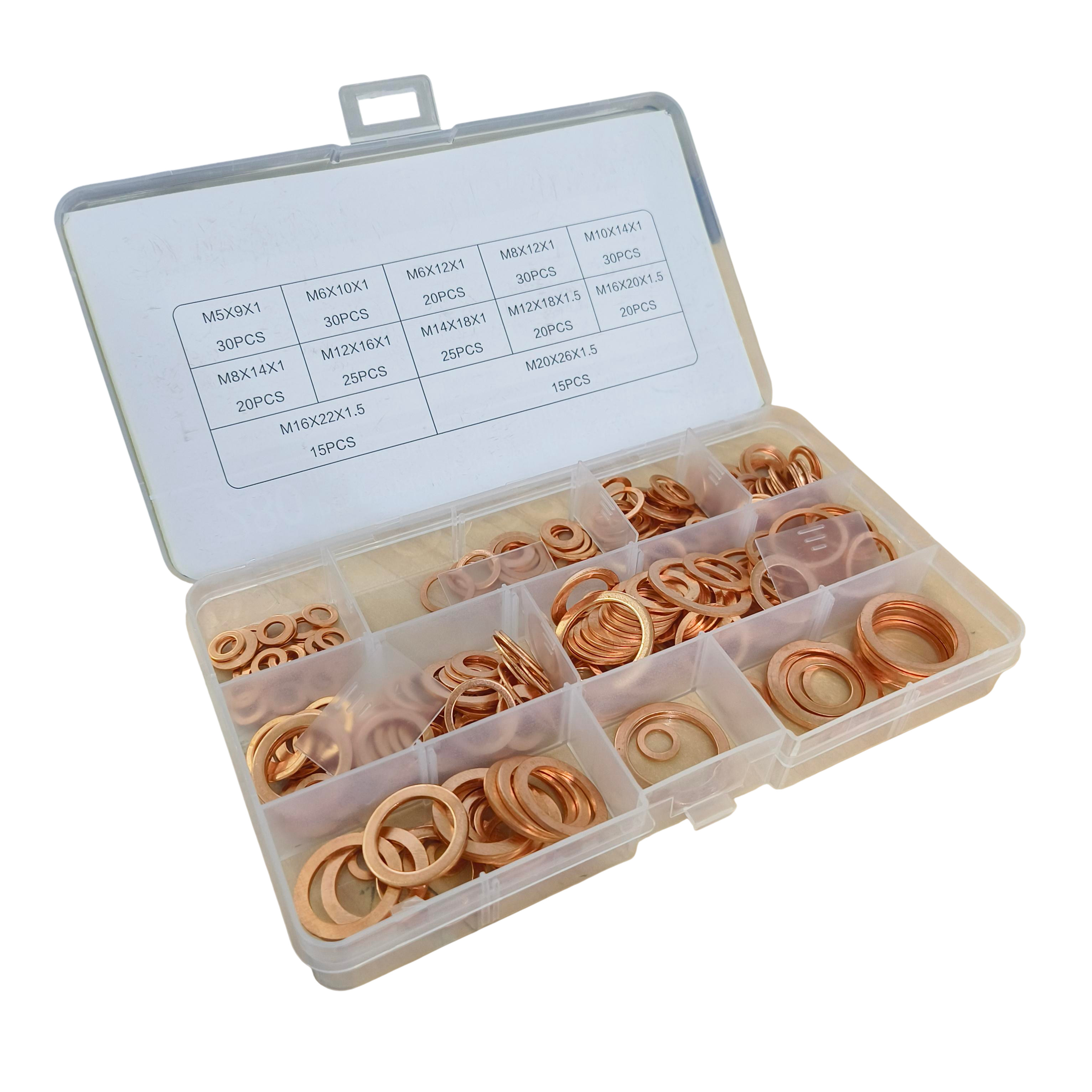Lissony Ring Baut Gasket Bolt and Nut Flat Ring Tembaga M5-M20 280 PCS - L2280