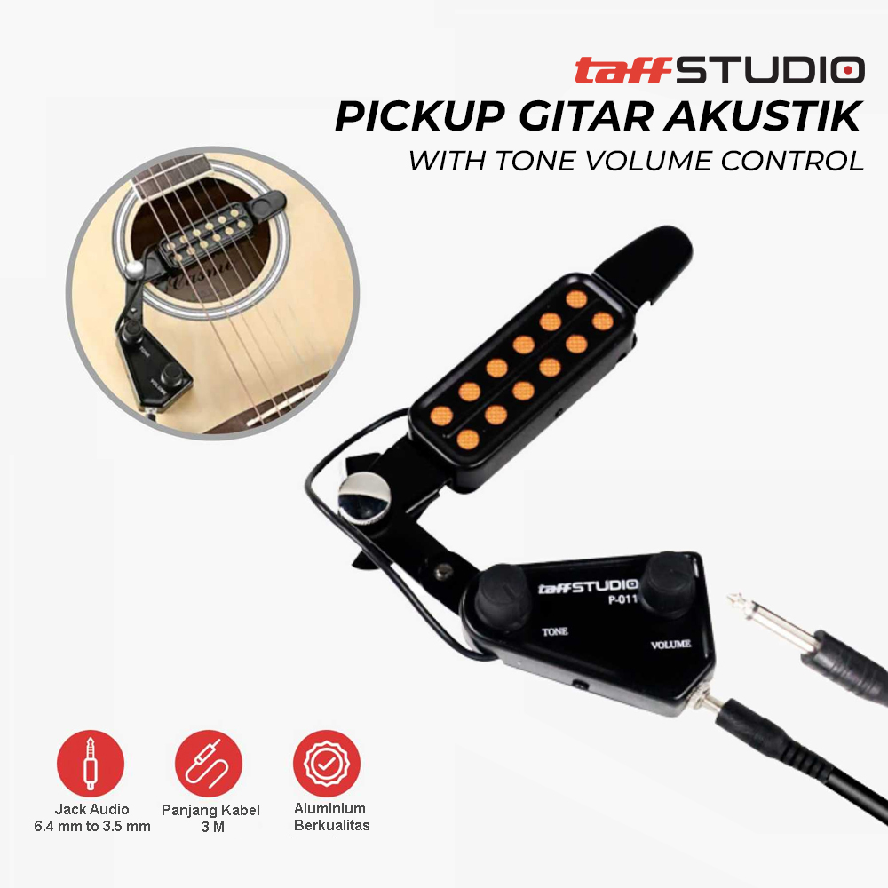 TaffSTUDIO Pickup Gitar Akustik With Tone Volume Control - P-011