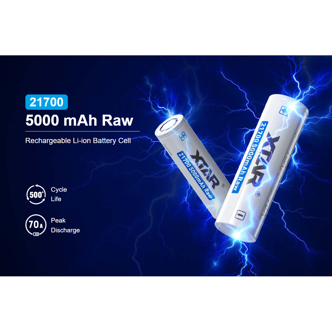 Jual XTAR Baterai Rechargable 21700 Flat Top RAW 5000mAh 3.6V