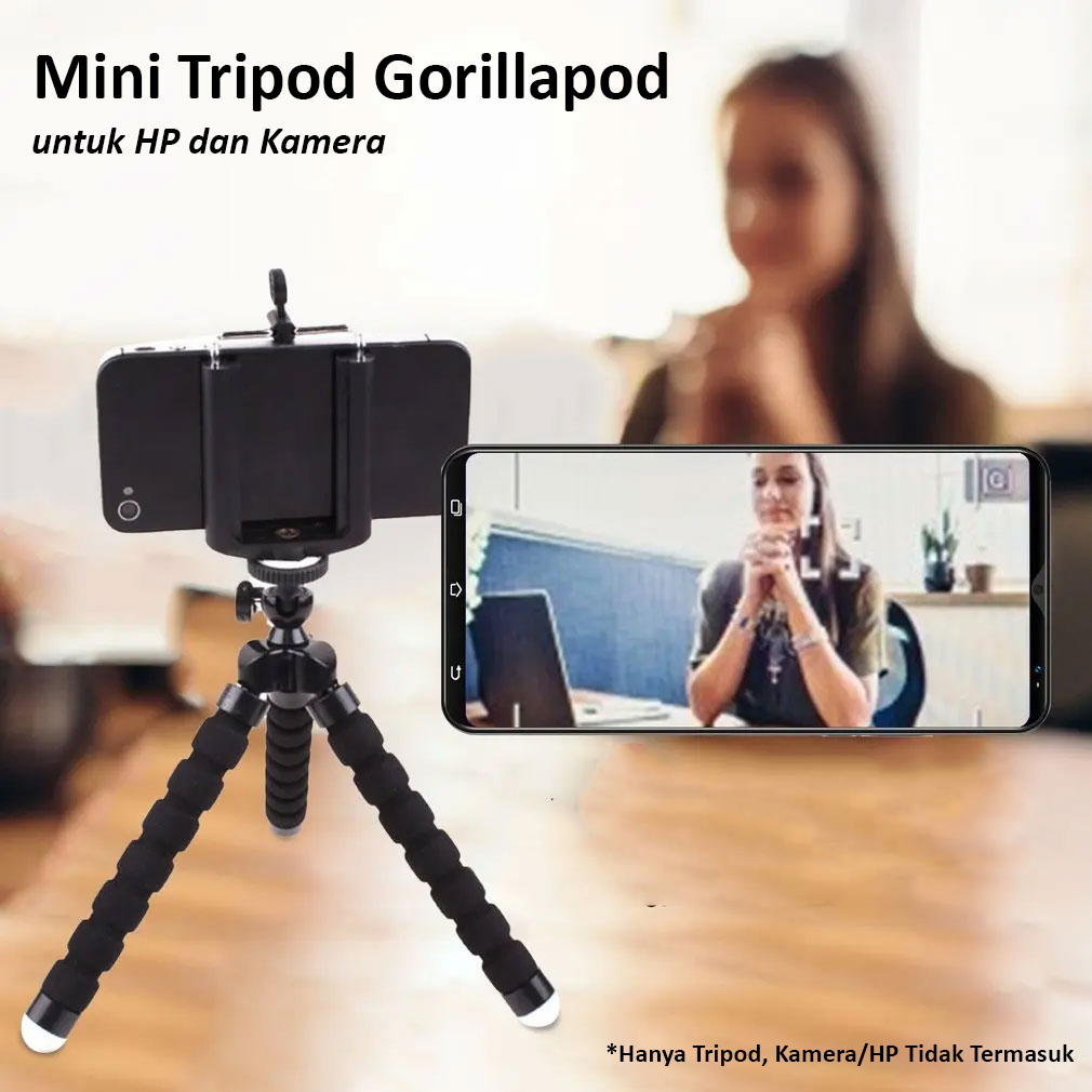 COOLJIER Mini Tripod Gorillapod Fleksibel untuk HP dan Kamera 17cm - XTK75