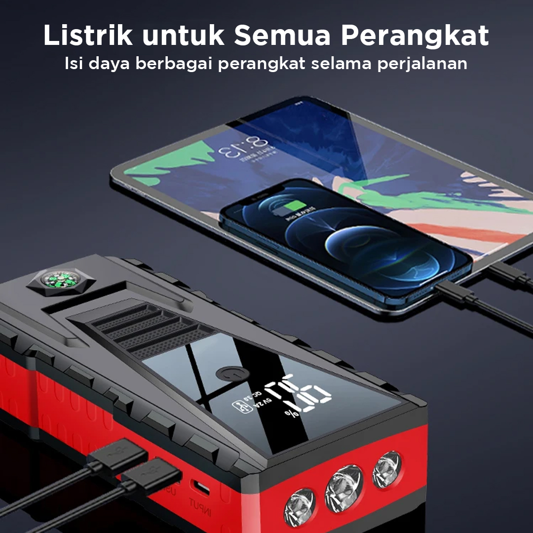 JXIANG POWER Jump Starter Luxury Power Bank Pompa USB 12V 20000mAh - JX-56Pro