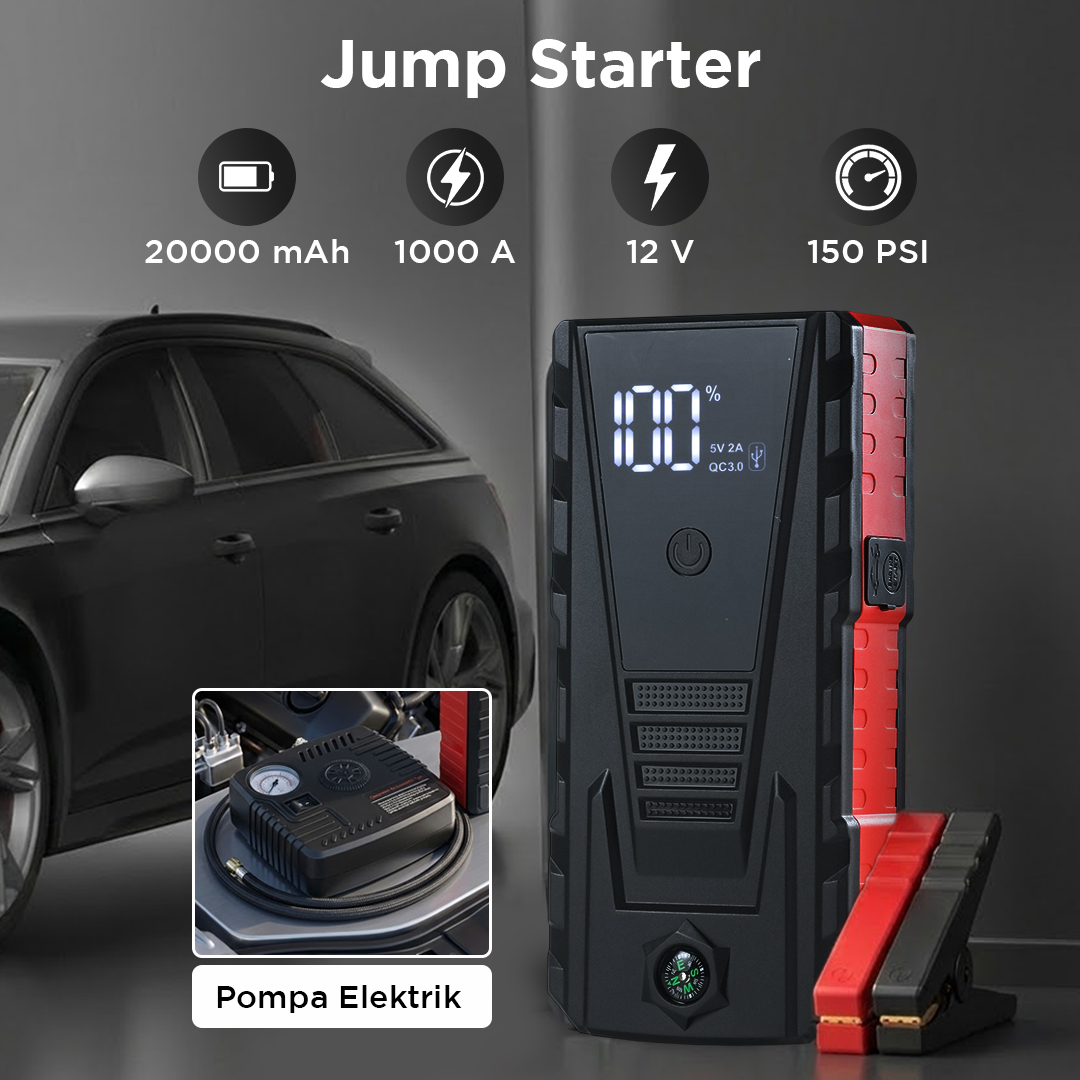 JXIANG POWER Jump Starter Luxury Power Bank Pompa USB 12V 20000mAh - JX-56Pro