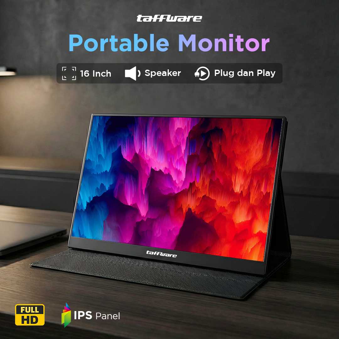 Screen 16 Jual Taffware Portable Monitor IPS 16 Inch IPS FHD 60Hz Without
