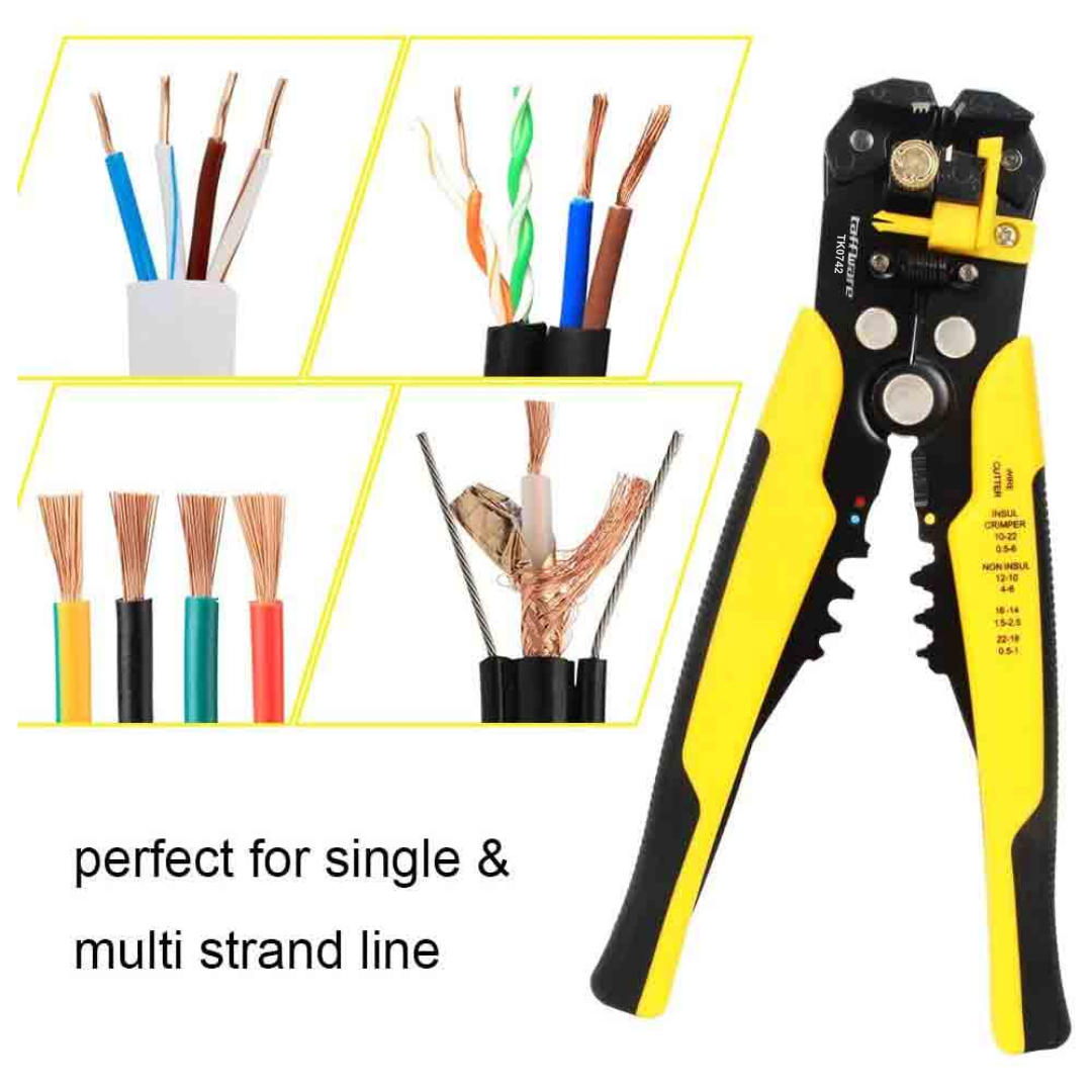 Taffware Tang Kabel Automatic Wire Stripper Cutter Crimper Pliers - TK0742