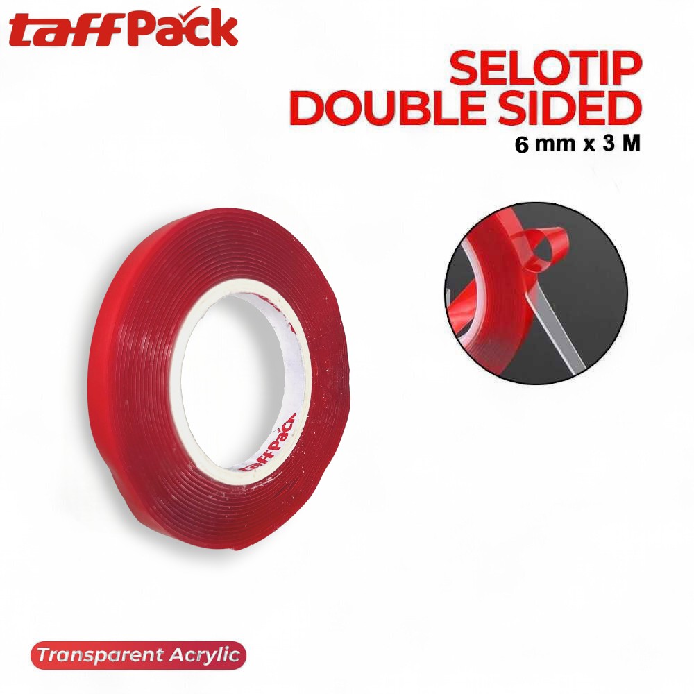 TaffPACK Selotip Double Tape Transparent Acrylic 3M - HL878