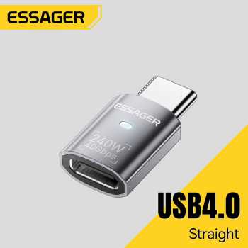 ESSAGER OTG Adapter Type C Female to Type C Male USB 4.0 40Gbps 240W - EOTGFM-YH0G-P