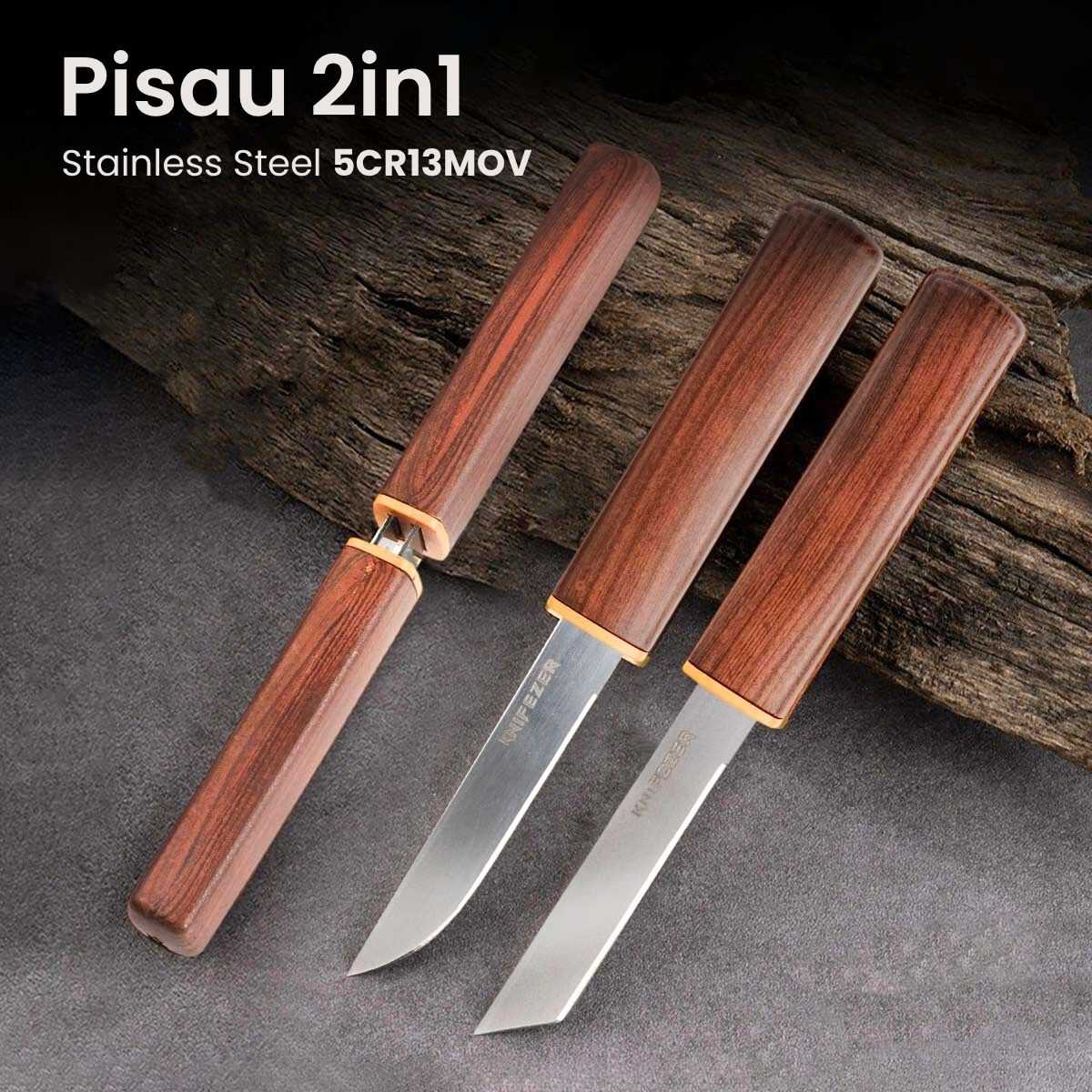 KNIFEZER Pisau Dapur Serbaguna 2in1 Stainless 5Cr13MOV Kitchen Knife - SJA0-87