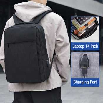 QUVLEN Tas Ransel Laptop Backpack with USB Charger Port - KC04