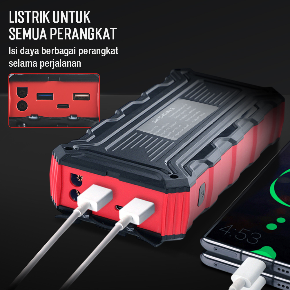 ZUIDID Power Bank Car Jump Starter 12V 29800mAh 2 USB Port with LED - R26
