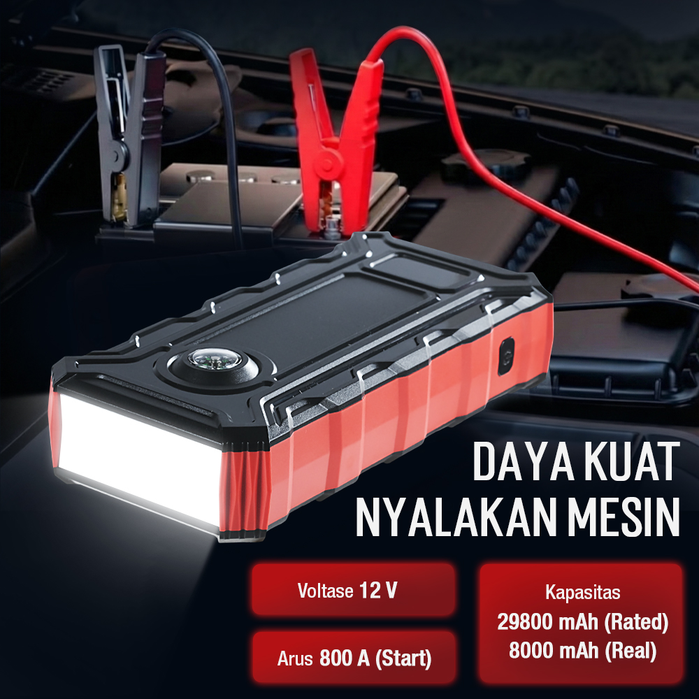 ZUIDID Power Bank Car Jump Starter 12V 29800mAh 2 USB Port with LED - R26