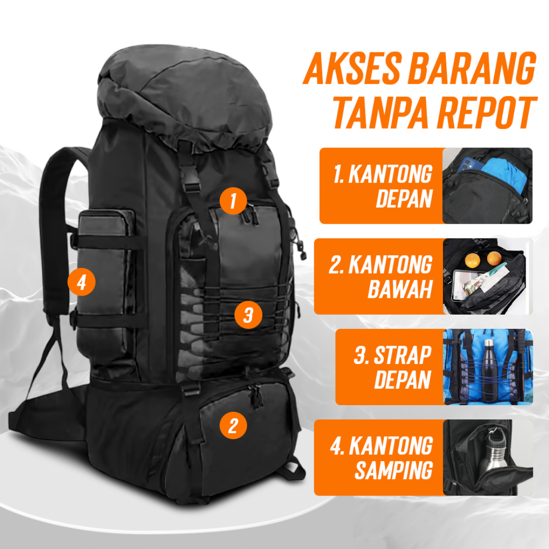 XIYAHU Tas Gunung Carrier Bag Travel Backpack Waterproof 90L - SIG3D