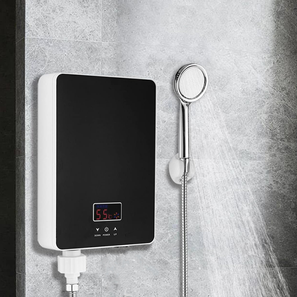 TOPINCN Pemanas Air Listrik Instant Water Heater Display 220V 6500W - DSK-65