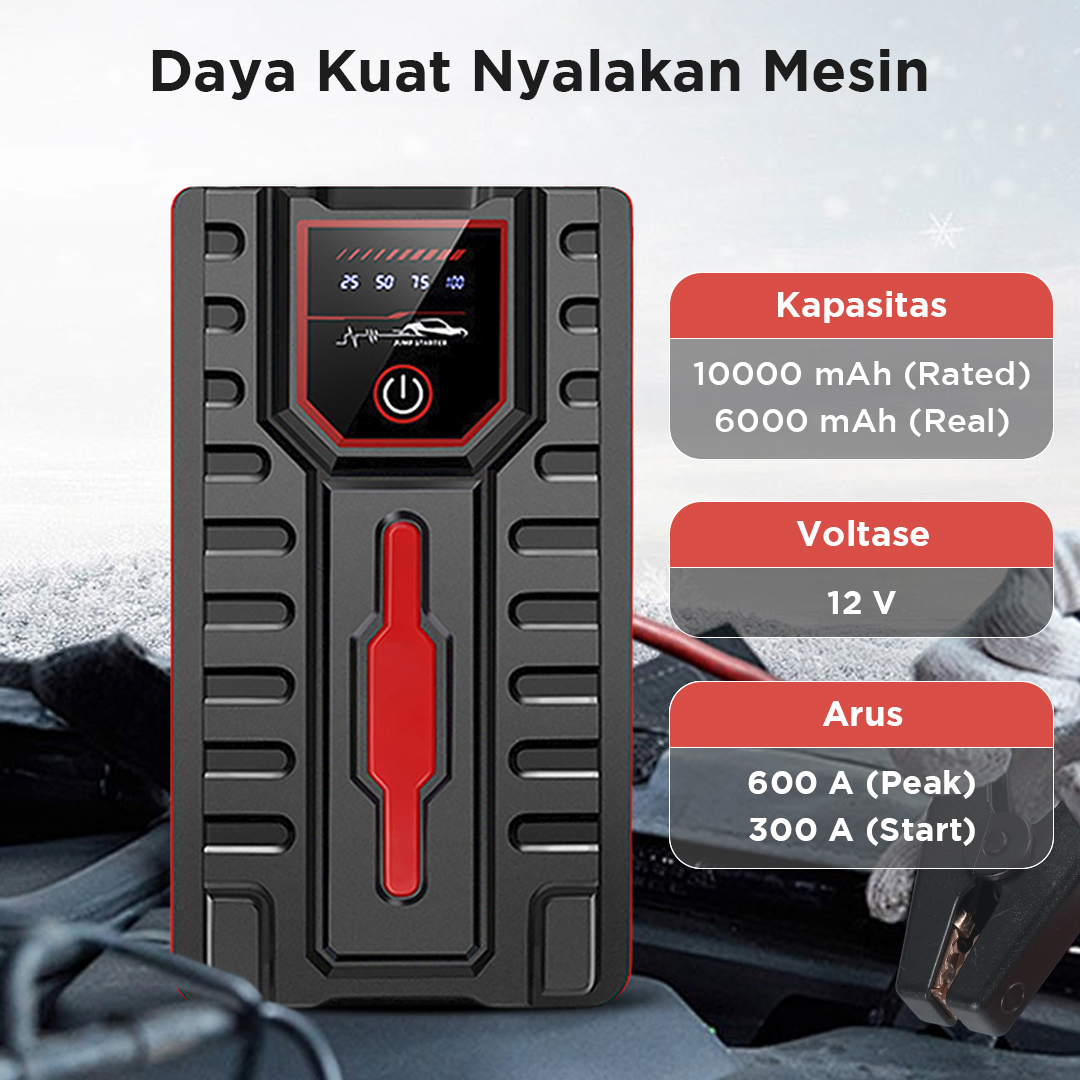 JXIANG POWER Jump Starter Luxury Power Bank Pompa USB 12V 10000mAh - JX-008B